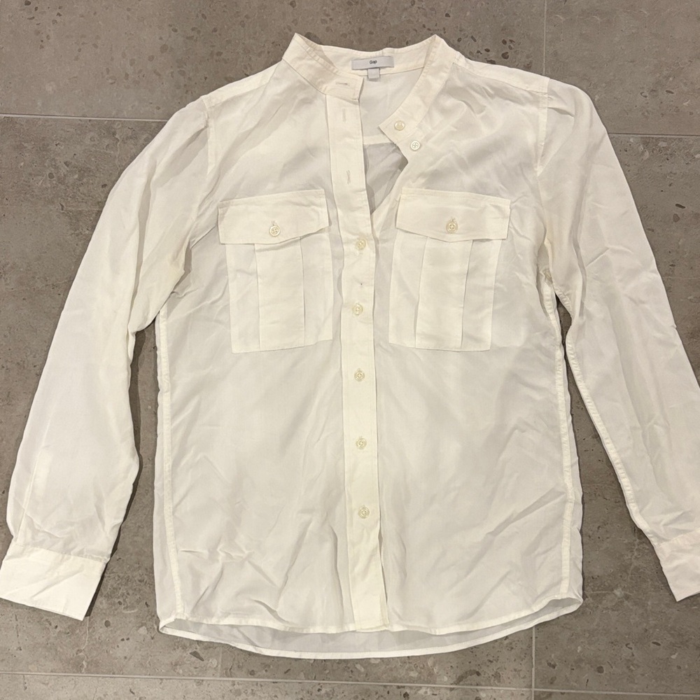 GAP Off-White Button-Up Blouse